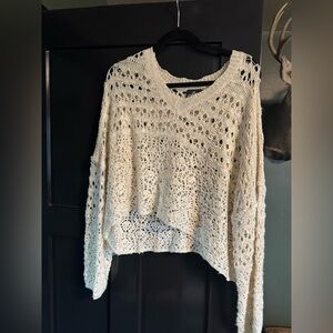 Angie Cream V-Neck Women's Sweater